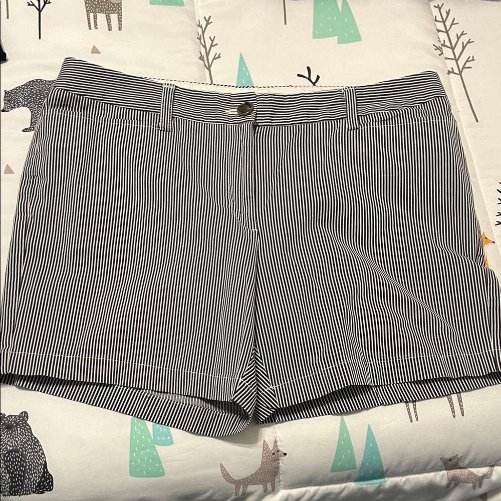 Lands' End Black and White Striped Women's Shorts